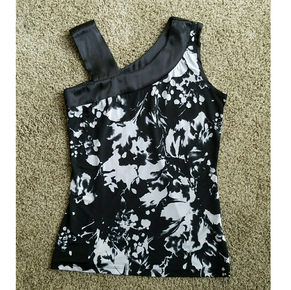 Cute Asymmetric shoulder Dressy Tank Top Blouse